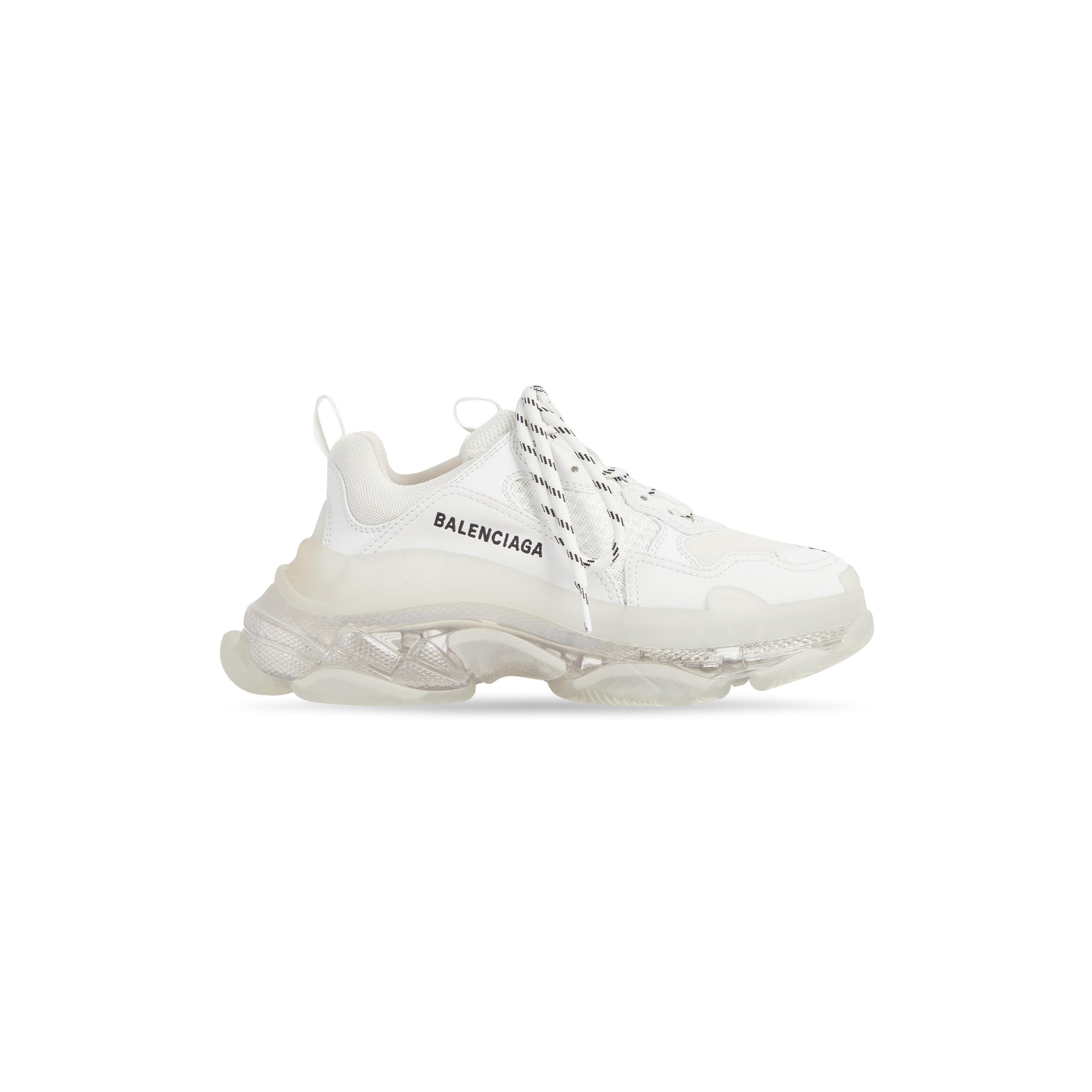 Women's Triple S Clear Sole Sneaker  in White Product Image