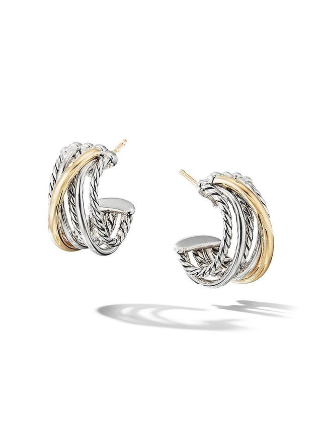 Womens Crossover Shrimp Earrings with 18K Yellow Gold Product Image