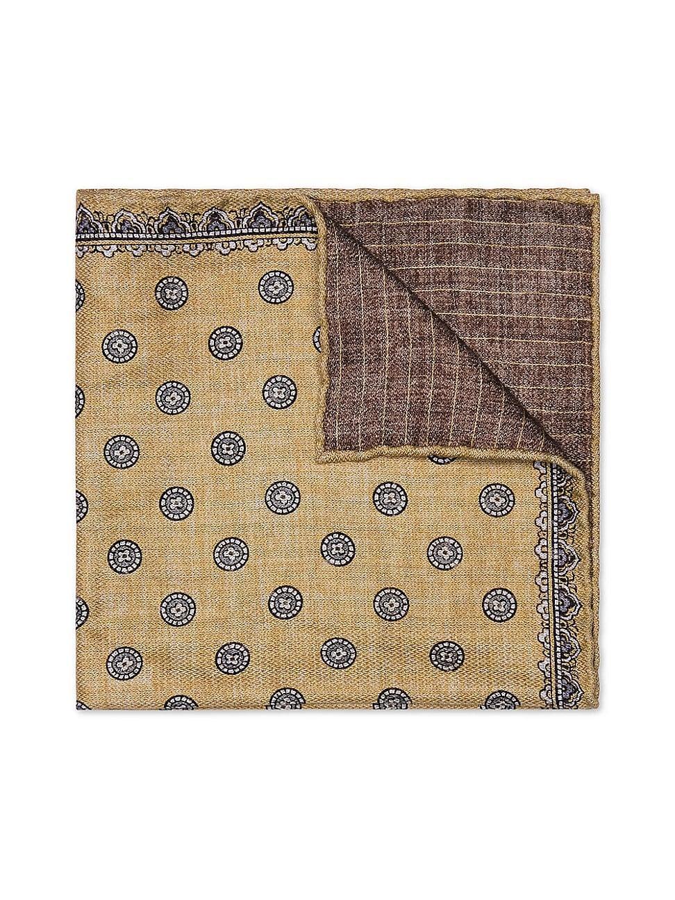 Mens Silk Geometric Pocket Square Product Image