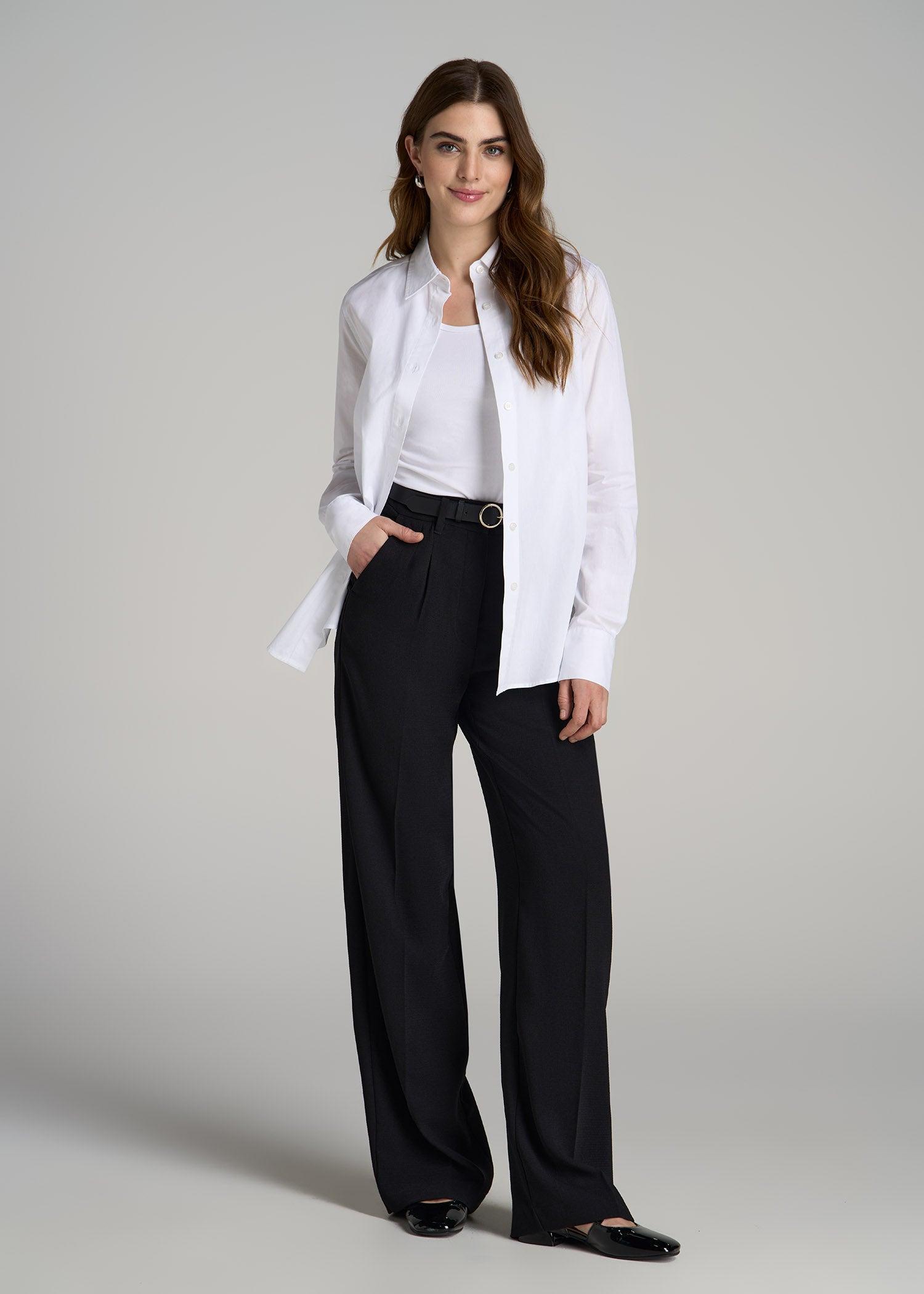 Tall Women's Regular Fit Dress Shirt in Bright White Female Product Image