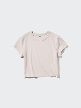 Womens Ultra Stretch Airism Cropped T-Shirt Natural 2XL UNIQLO US Product Image