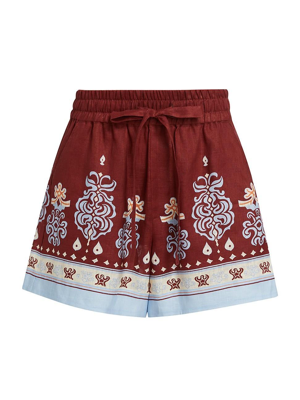 Womens Emmett Linen Brocade Shorts Product Image