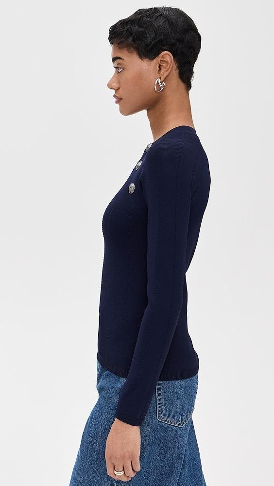 L'AGENCE Gretchen Button Pullover | Shopbop Product Image