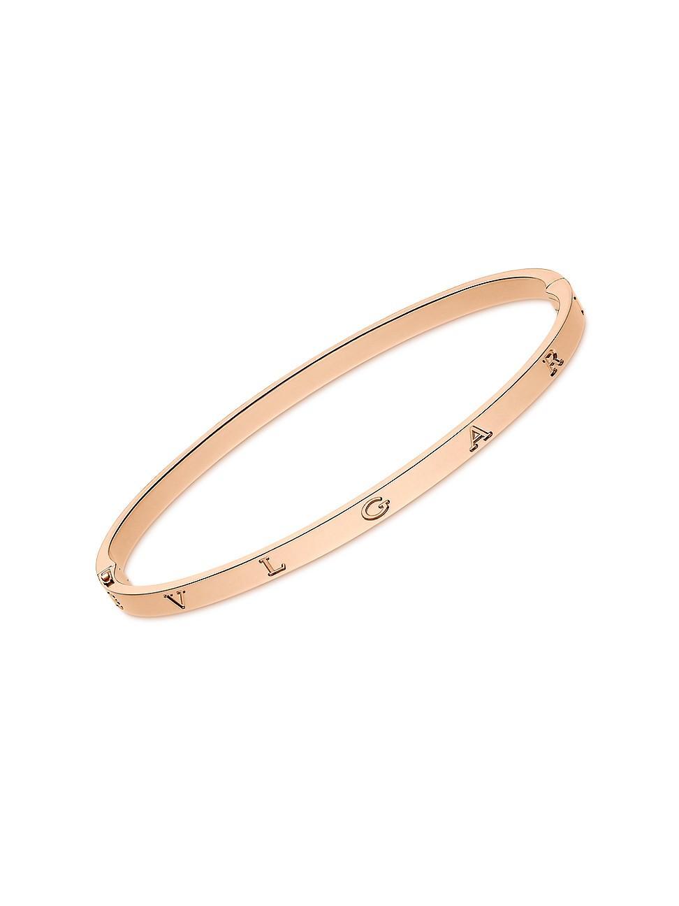 Womens BVLGARI BVLGARI 18K Rose Gold Logo Bangle Product Image