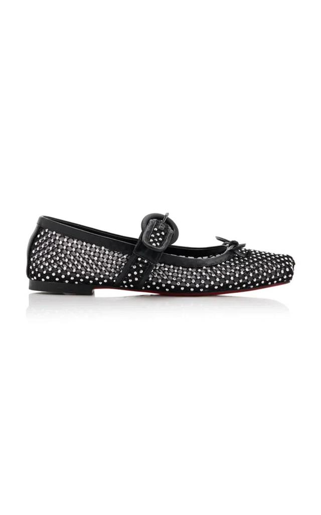 Mamastrapitina Crystal-embellished Mesh Ballet Flats In Black Product Image