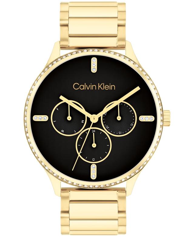 Calvin Klein Womens Multi-Function Gold-Tone Stainless Steel Bracelet Watch 38mm Product Image