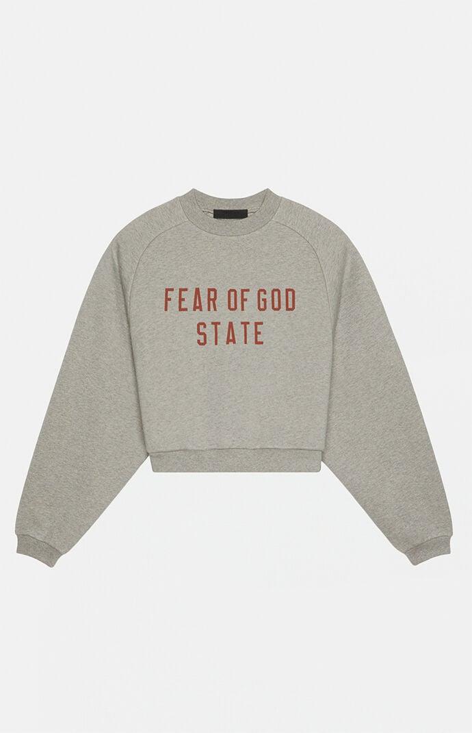 Fear of God Essentials Women's Fleece Cropped Crew Neck Sweatshirt - Product Image