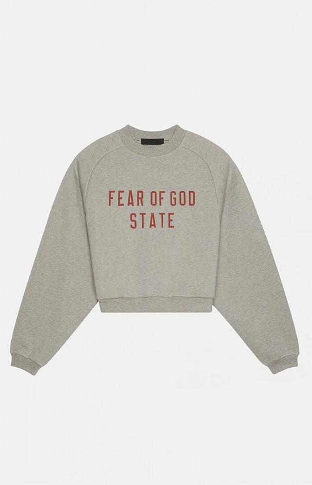 Fear of God Essentials Women's Fleece Cropped Crew Neck Sweatshirt - Product Image