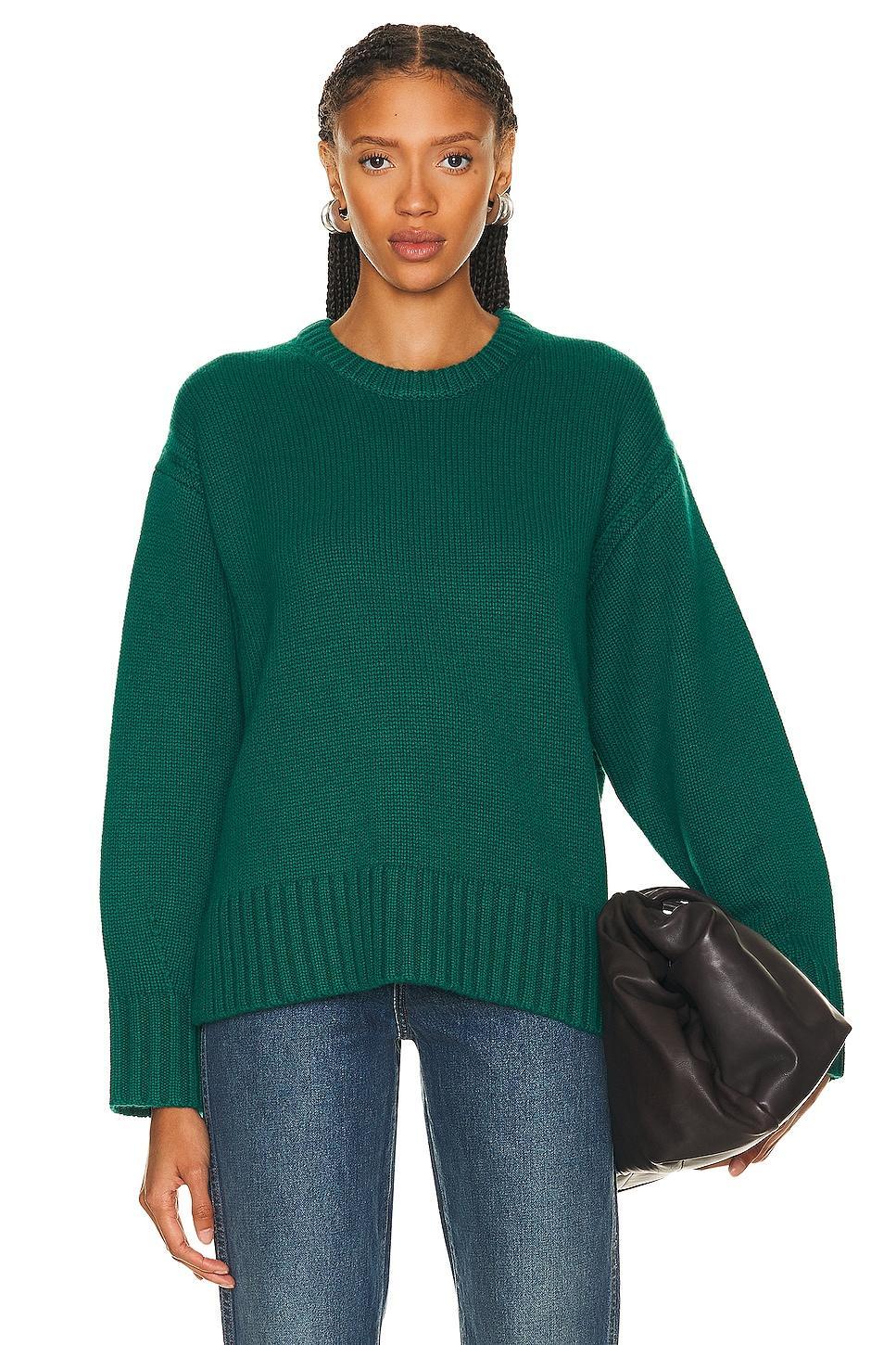 Guest In Residence Cozy Crew Sweater in Forest - Green. Size L (also in ). Product Image