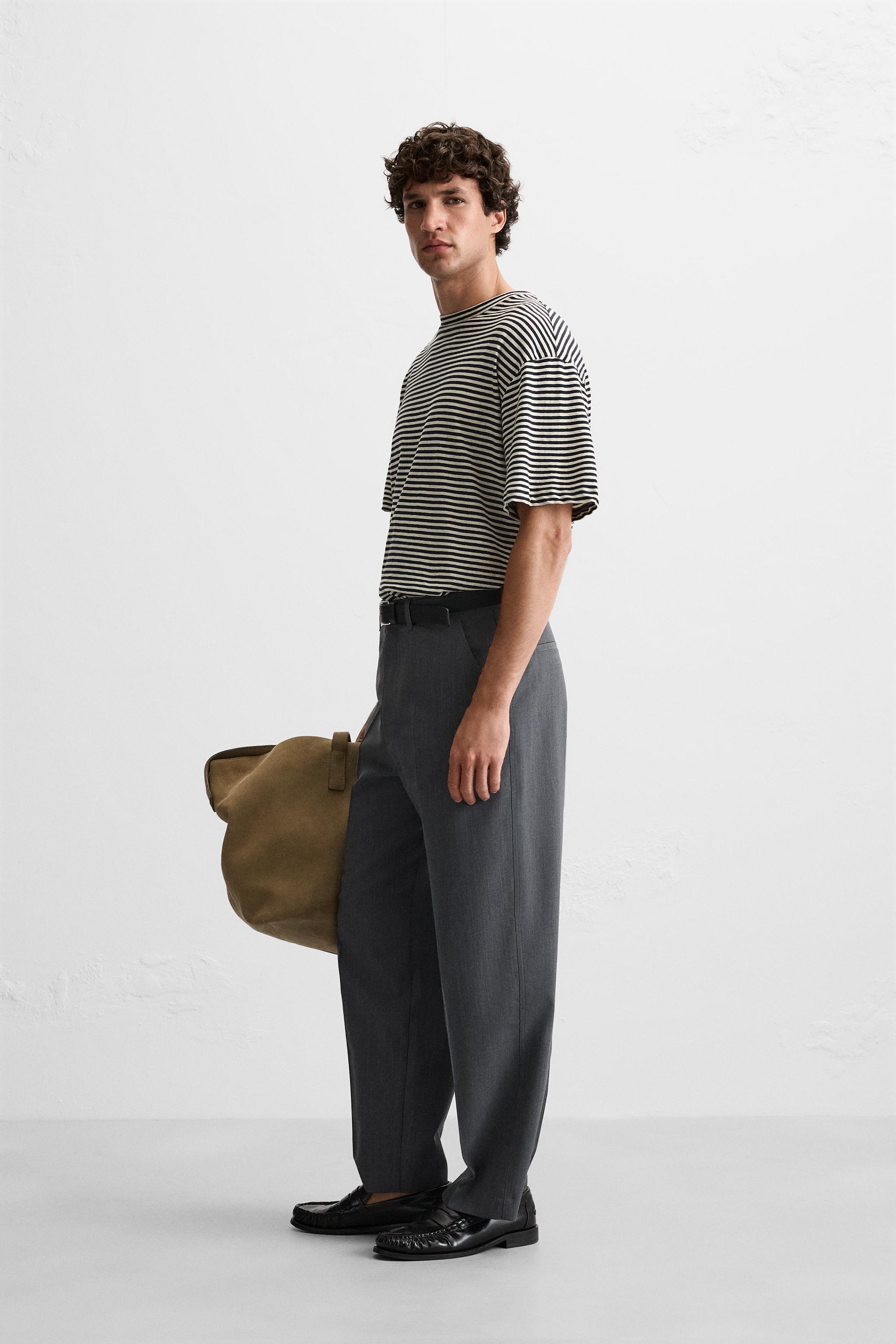 COTTON - LINEN STRIPED T-SHIRT Product Image