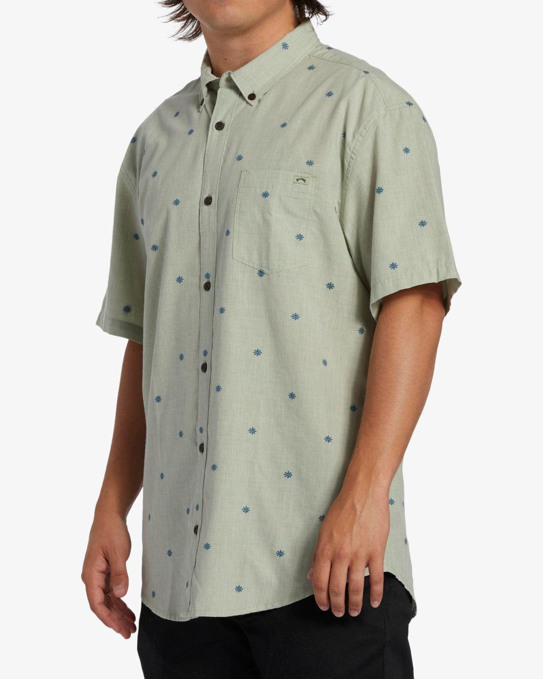 All Day Jacquard Short Sleeve Shirt - Seafoam Male Product Image