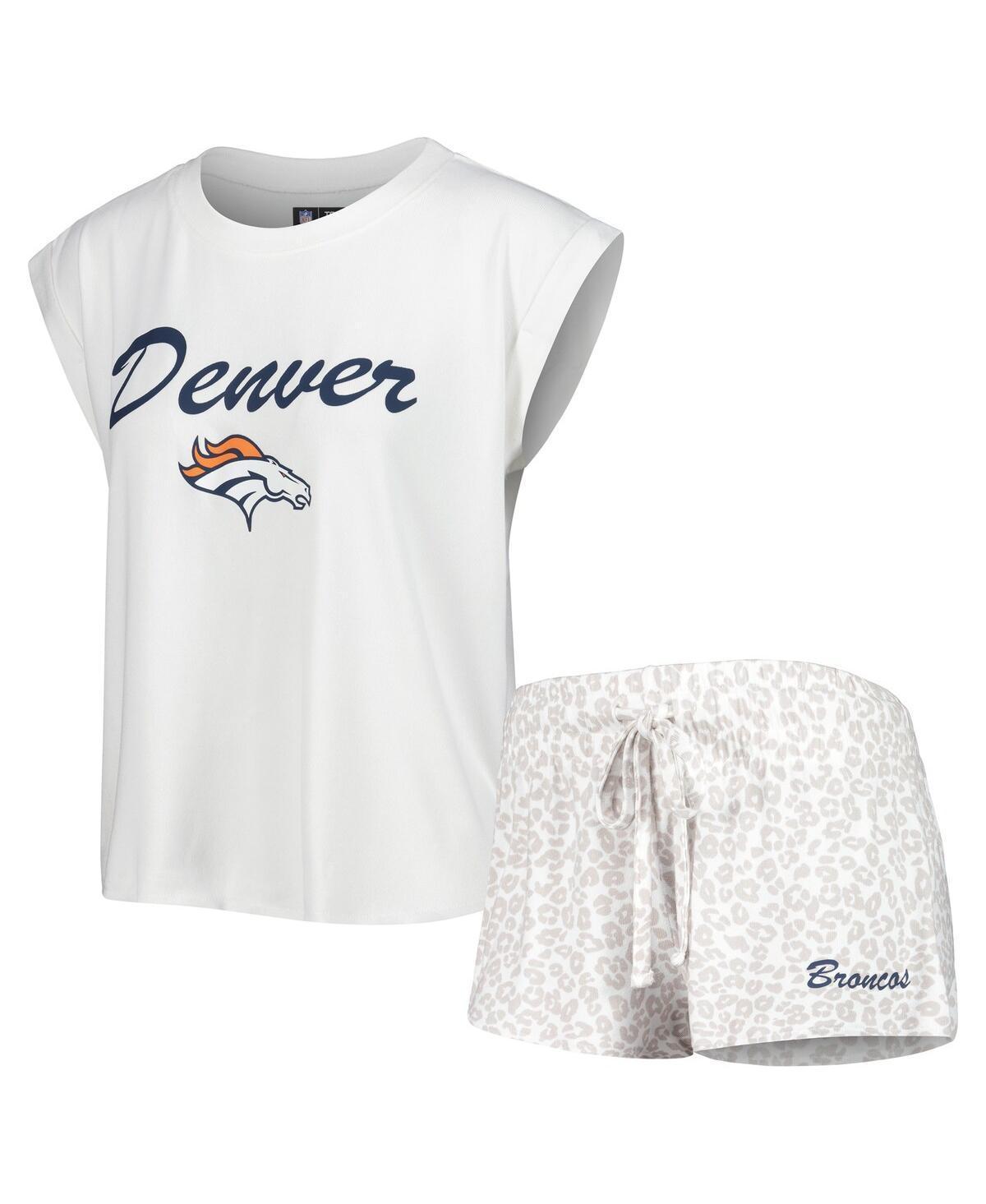 Womens Concepts Sport /Cream Denver Broncos Montana Knit T-Shirt & Shorts Sleep Set Product Image