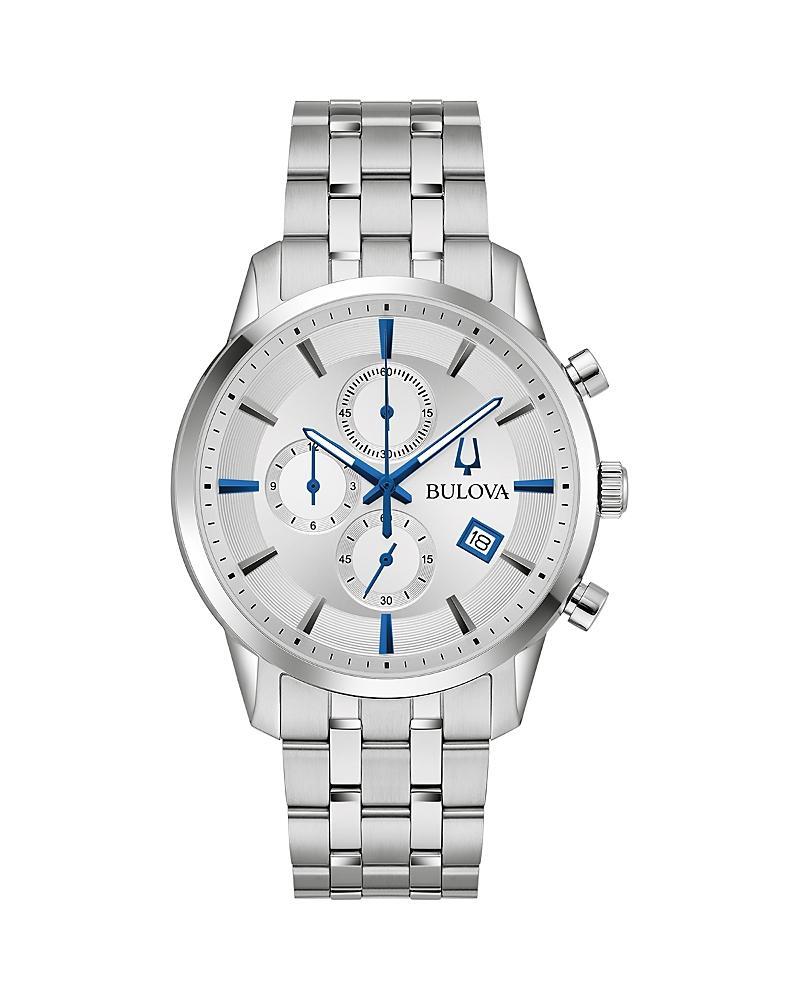 Bulova Mens Sutton Chronograph Silver Stainless Steel Bracelet Watch Product Image