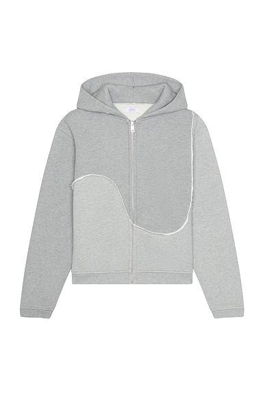 ERL Men Grey Swirl Zipped Hoodie Knit in Grey Product Image