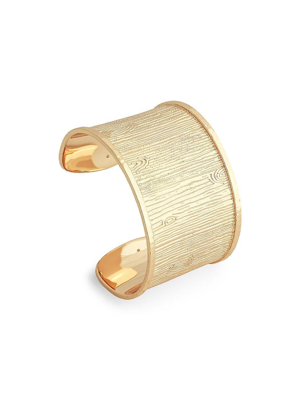 Womens Enchanted Forest 18K-Gold-Plated Bark Cuff Product Image