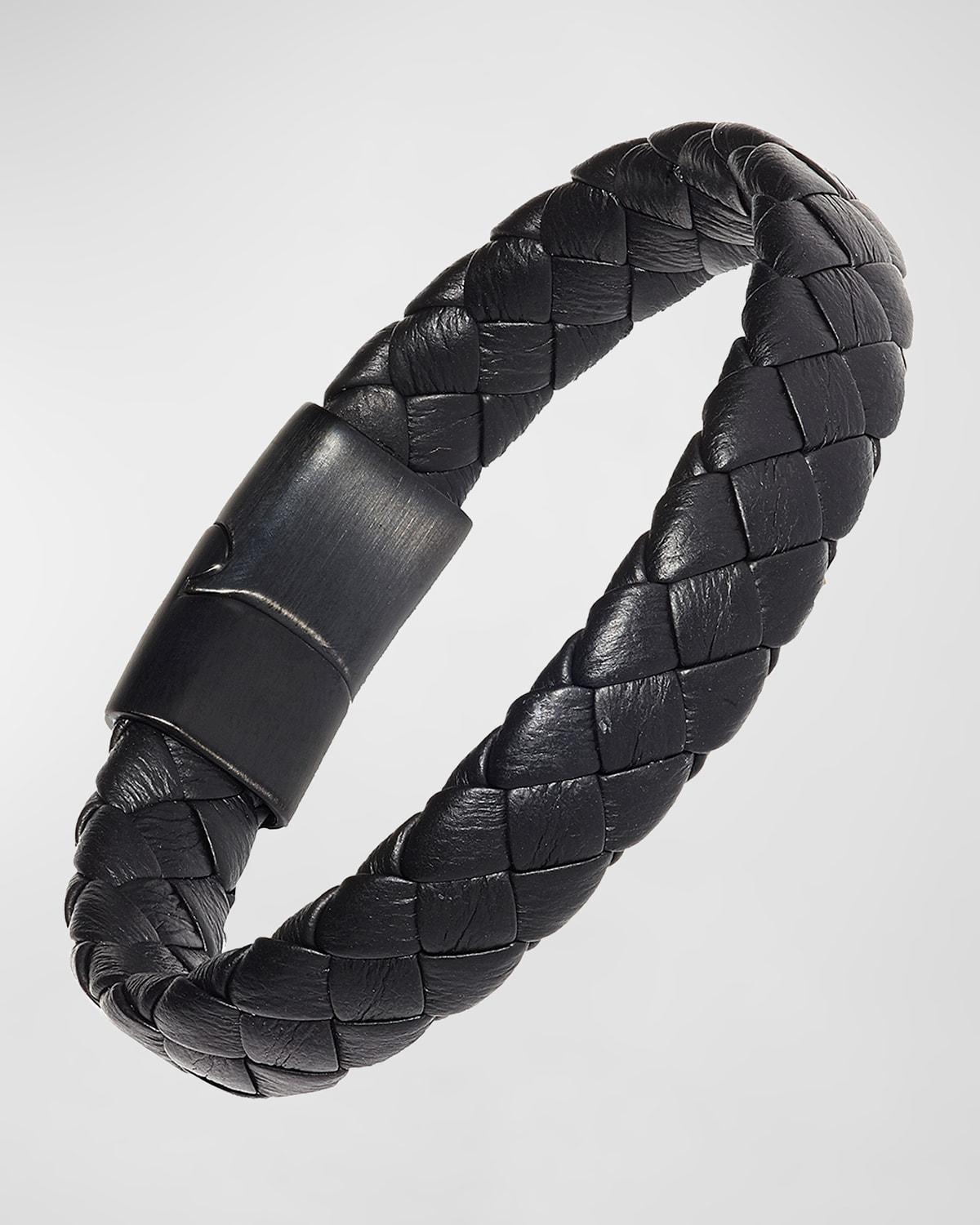 Men's Braided Leather Bracelet Product Image