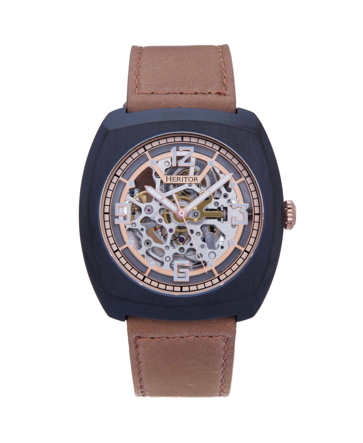 Men's Heritor Automatic Gatling Skeletonized Leather-Band Watch, 0 Product Image