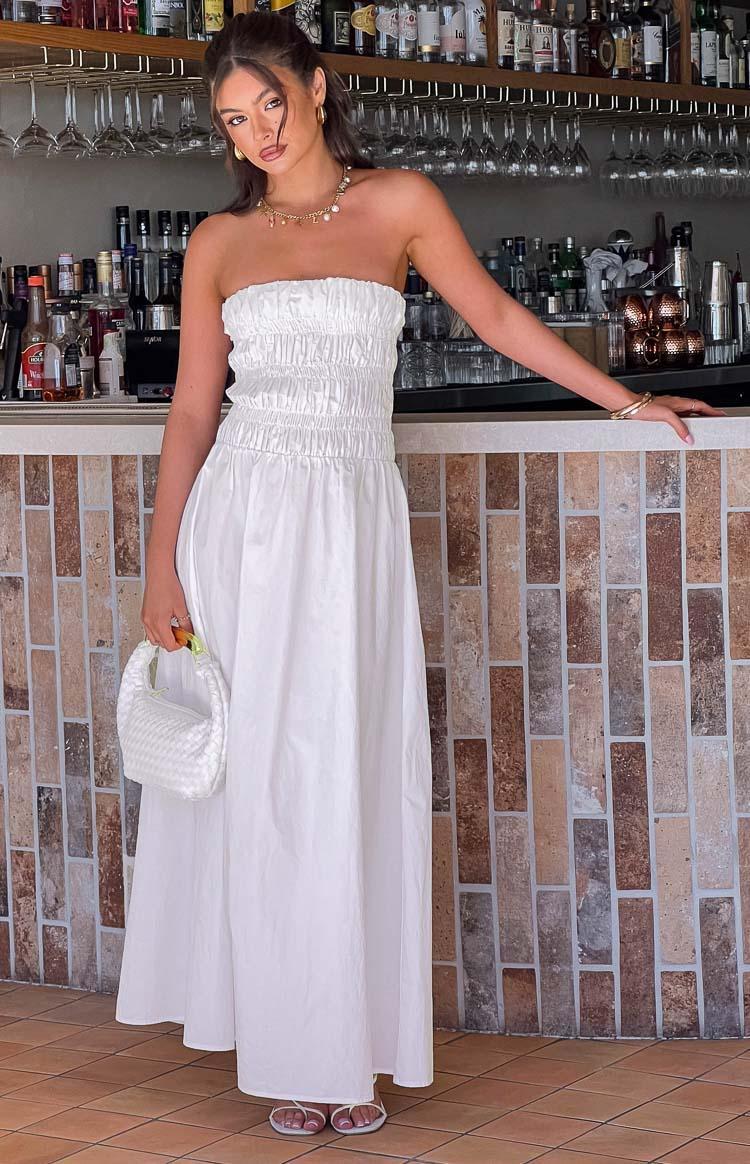 Benetti White Strapless Maxi Dress product image