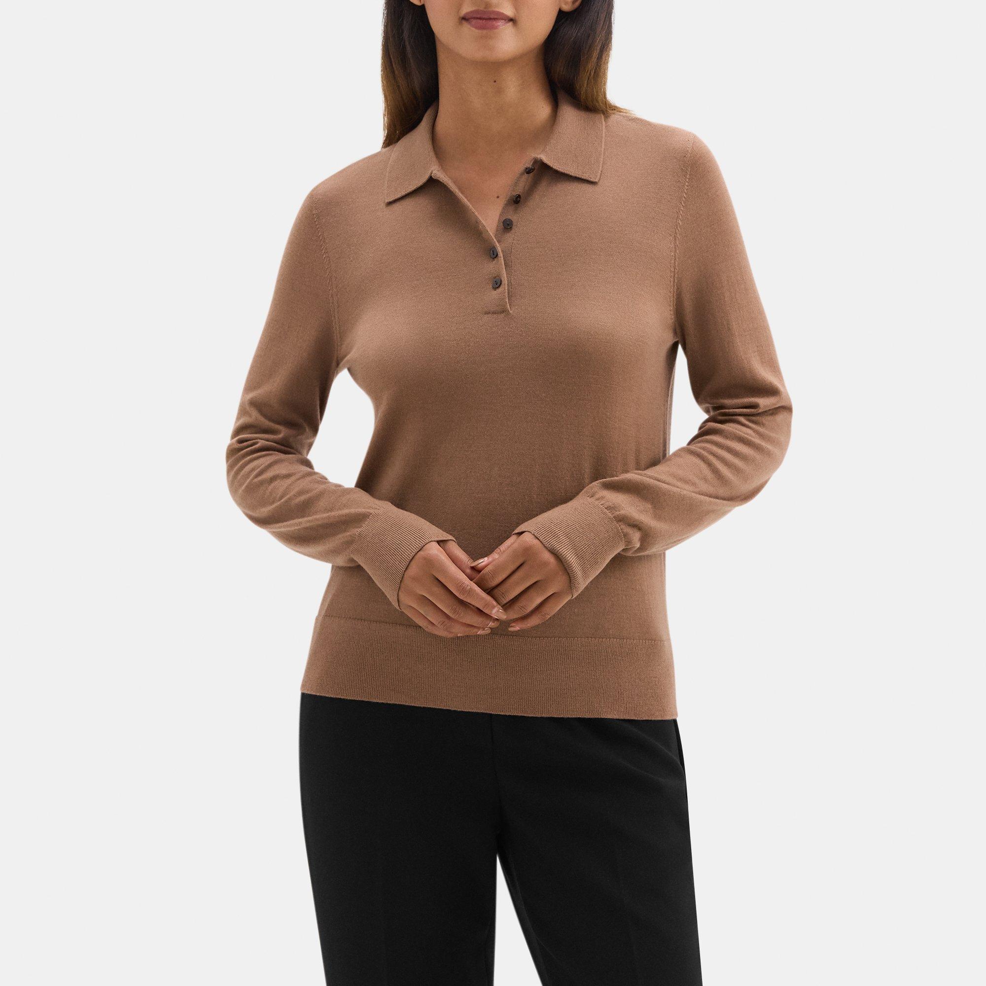 Fine Merino Wool Collared Sweater | Theory Outlet Product Image