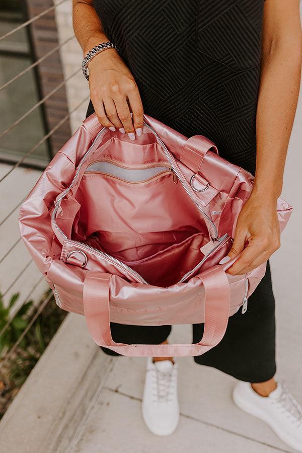 Weekend Getaway Puffer Tote in Pink Product Image