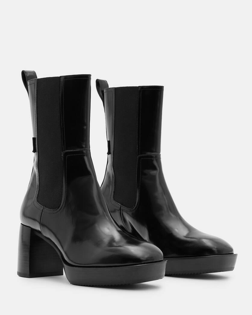 Lottie Heeled Slip On Leather Boots Product Image