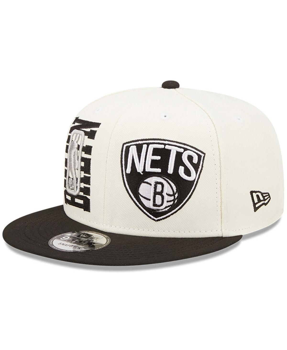 Mens New Era Cream and Black Brooklyn Nets 2022 Nba Draft 9FIFTY Snapback Adjustable Hat - Cream Product Image