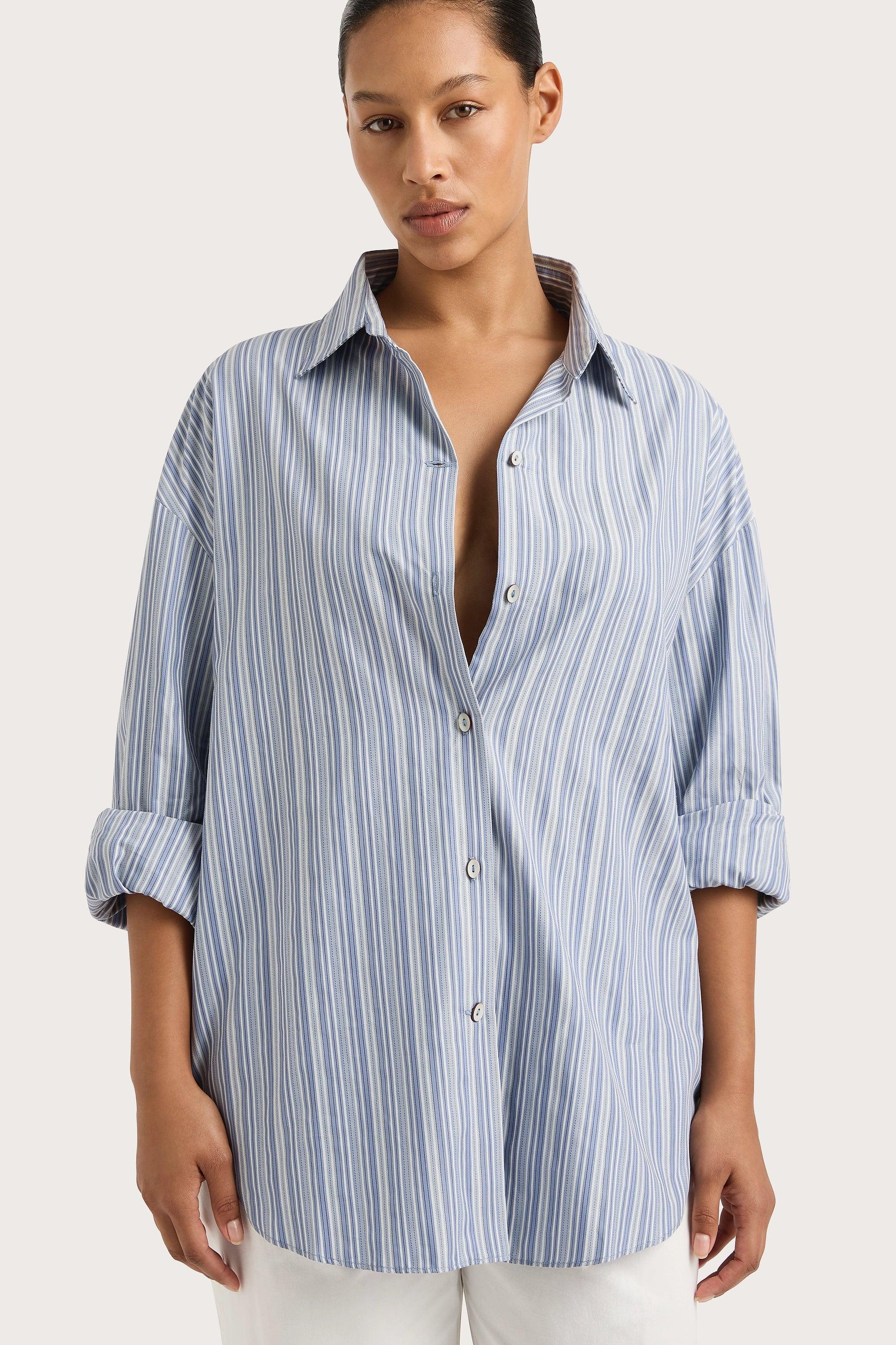 En Vau Shirt Blue Stripe Product Image