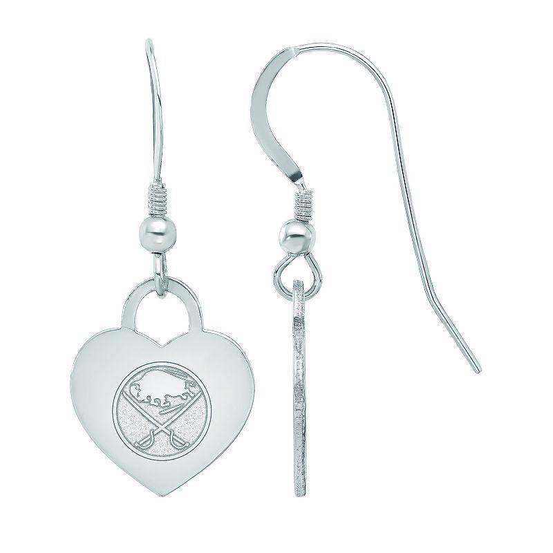 LogoArt Sterling Silver Buffalo Sabres Heart Drop Earrings, Womens Product Image