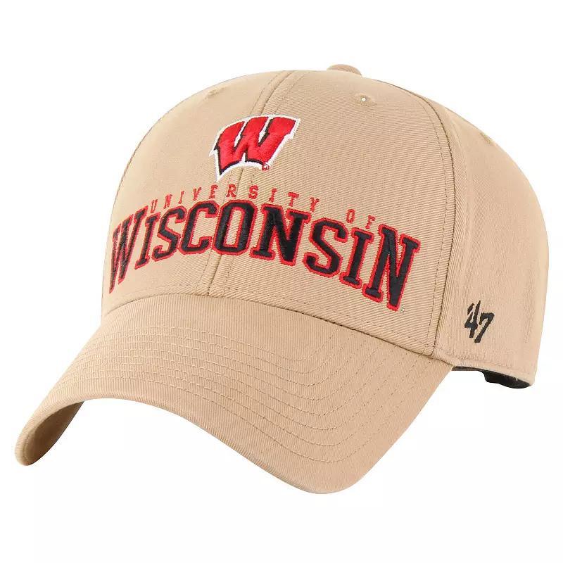 Mens 47 Khaki Wisconsin Badgers Powell MVP Adjustable Hat Product Image