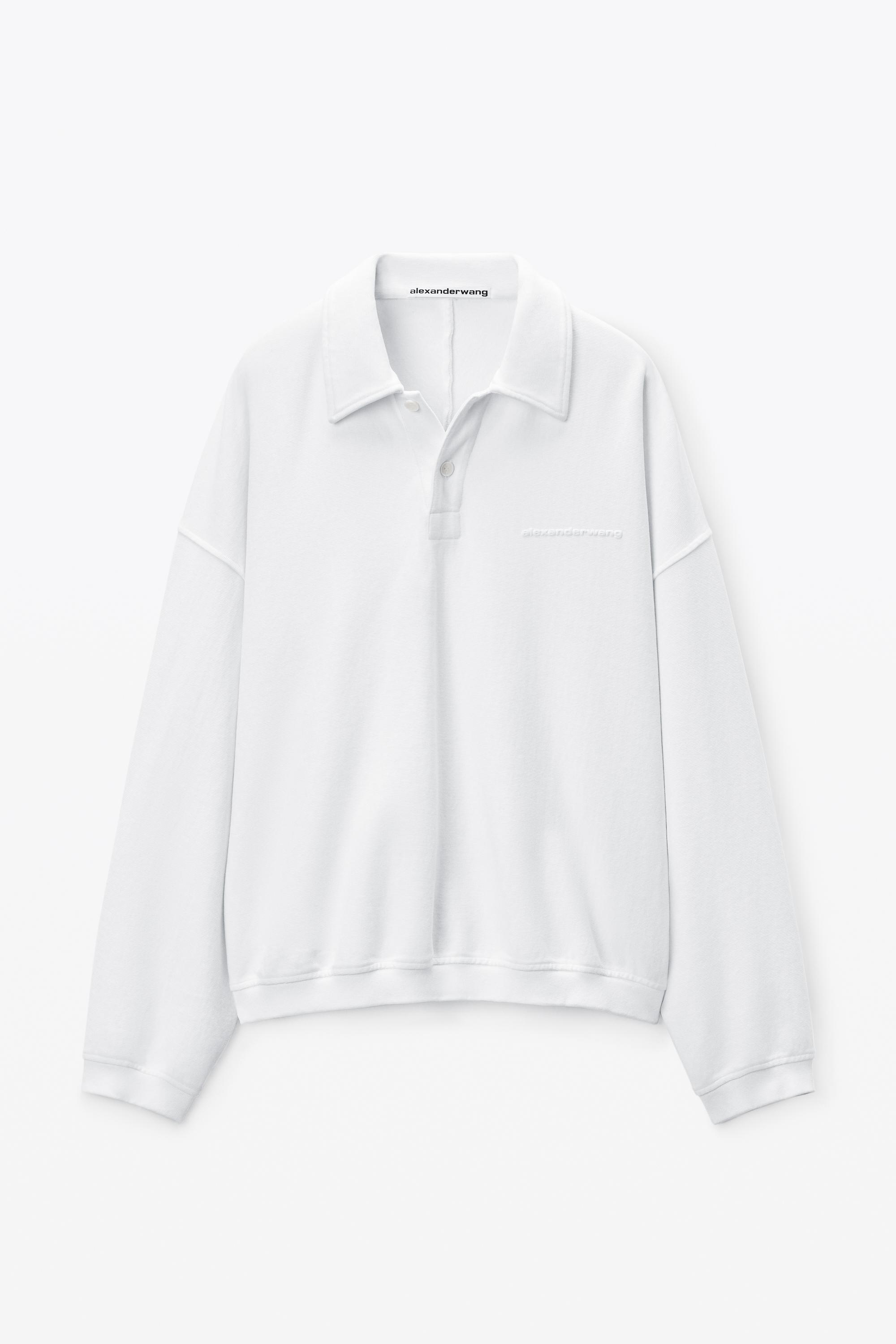 Puffed Logo Oversized Polo Top In Cotton Product Image