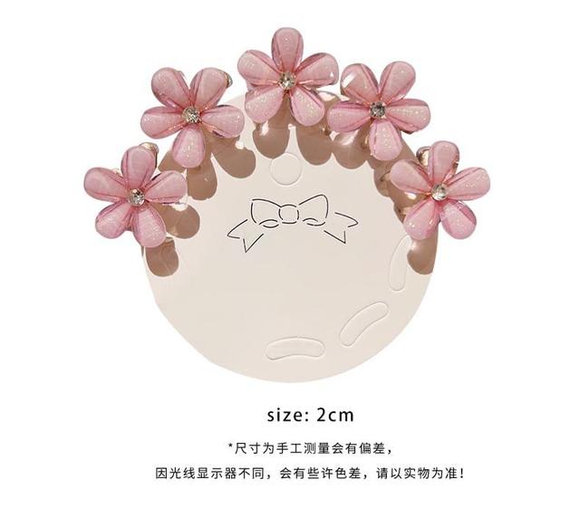 Set of 10: Floral Rhinestone Hair Claw Product Image