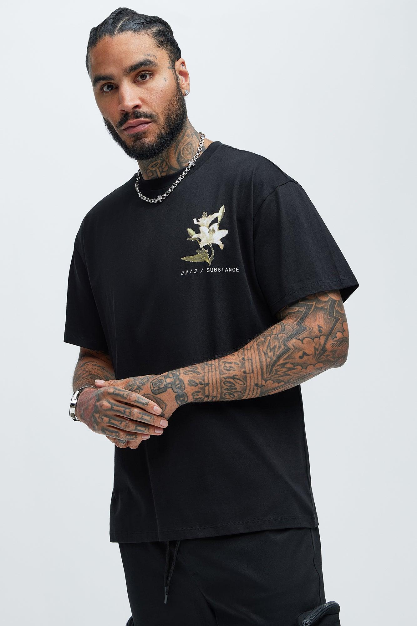 Floral Substance Short Sleeve Tee - Black Product Image