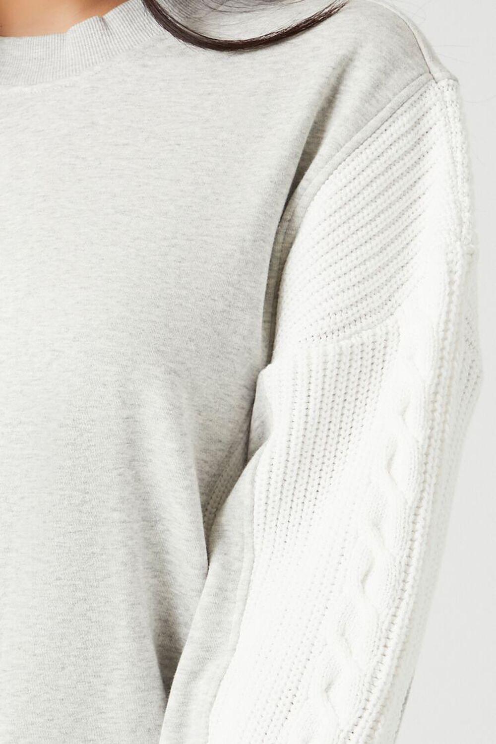 Colorblock Cable Knit-Sleeve Pullover | Forever 21 Product Image