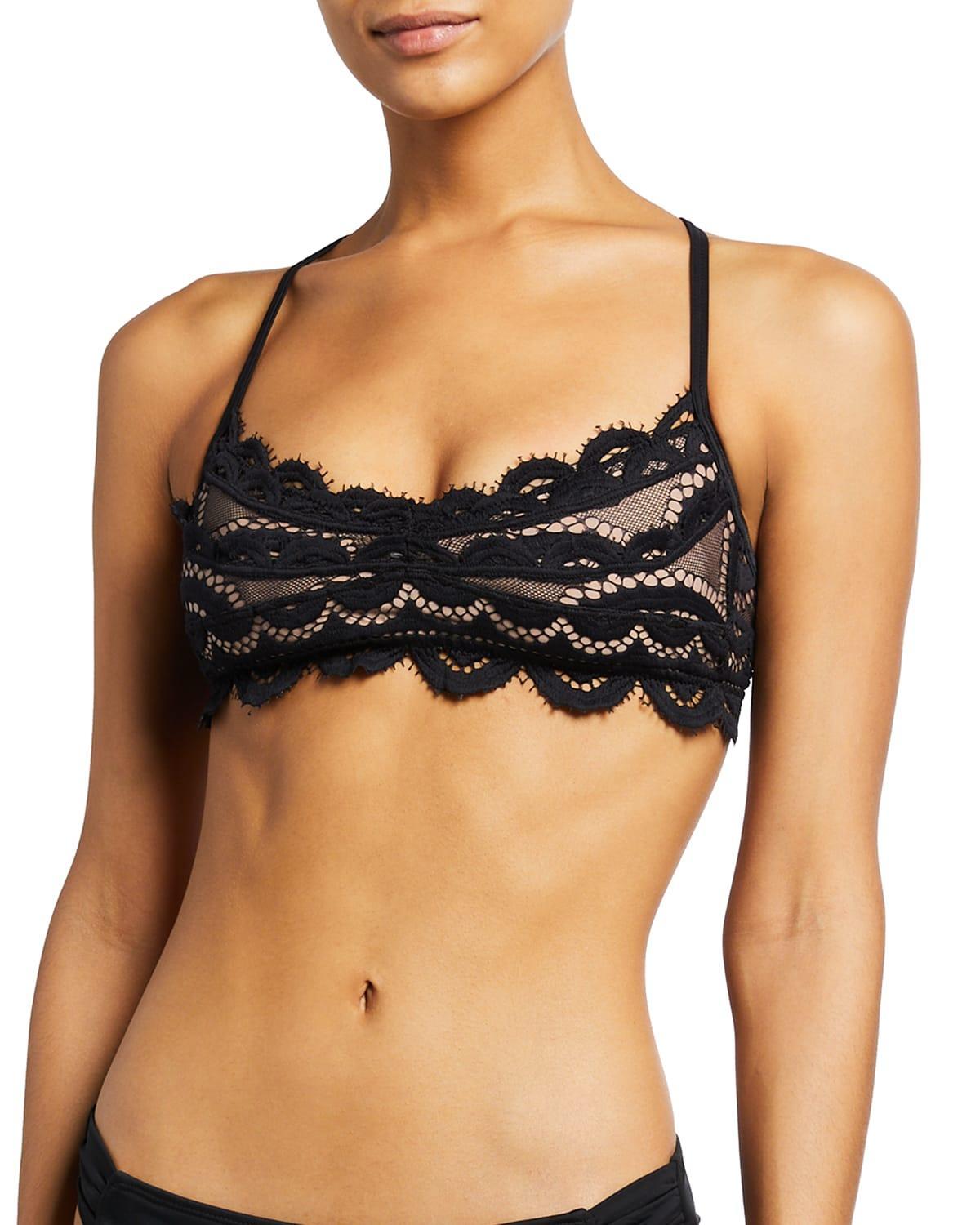 PQ Lace Bralette in Black. Product Image