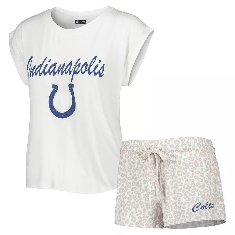 Womens Concepts Sport White Indianapolis Colts Montana Knit T-shirt and Shorts Sleep Set - White Product Image