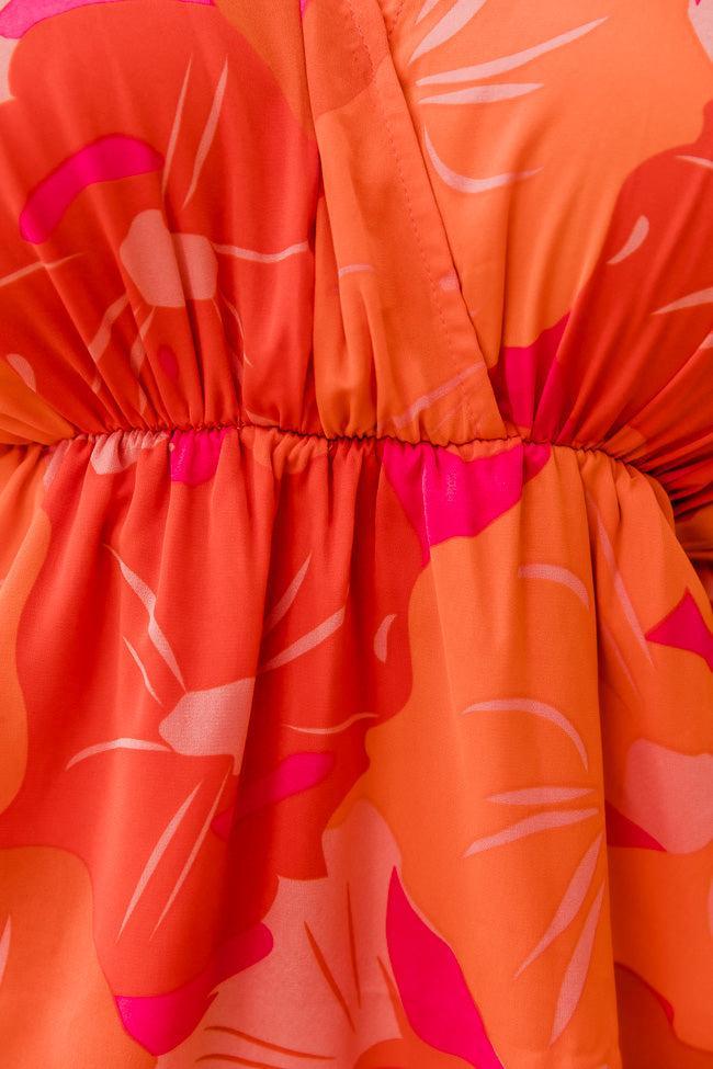 Feeling The Heat Orange Floral Mini Dress FINAL SALE Product Image