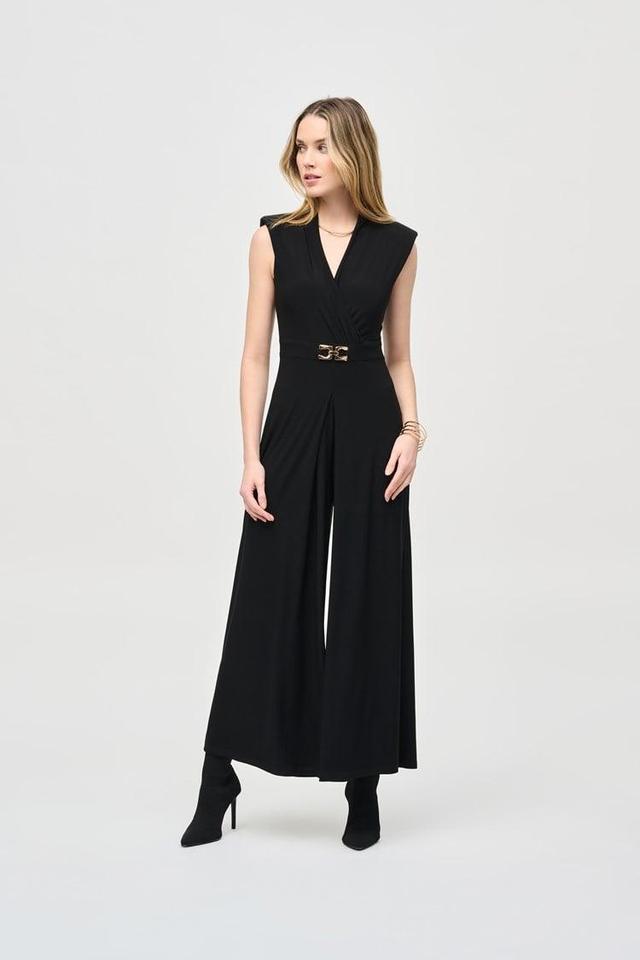 Silky Knit Sleeveless Wide-Leg Jumpsuit Product Image