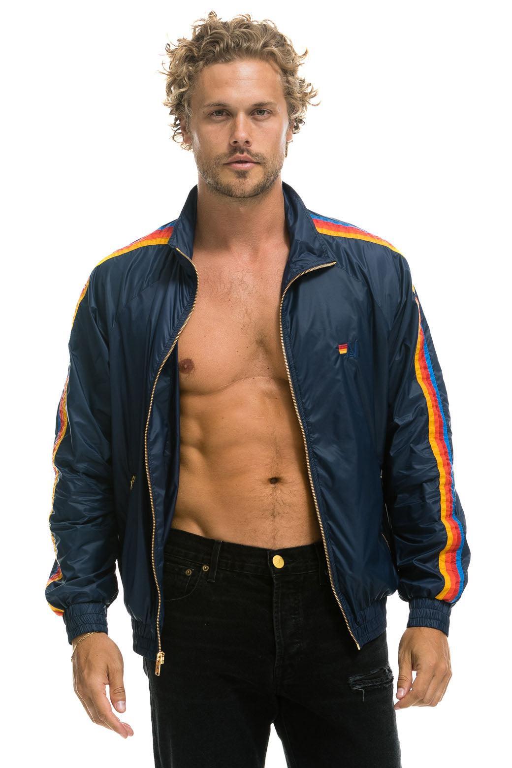 MEN'S 4 STRIPE WINDBREAKER - NAVY Male Product Image