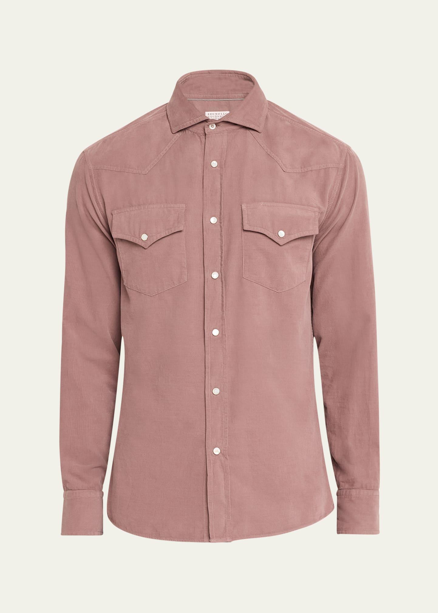 Mens Easy Fit Western Shirt in Narrow Wale Corduroy Product Image