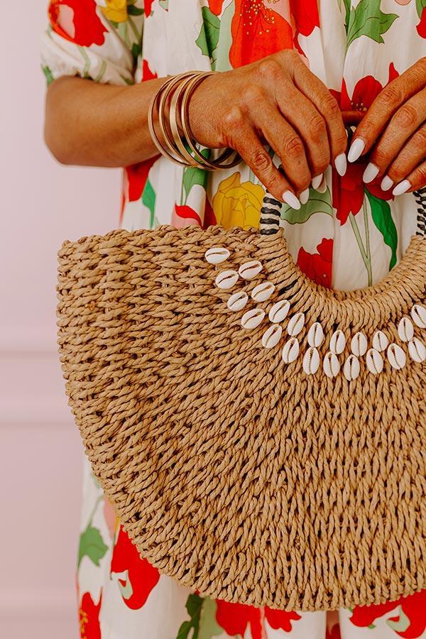 Coastal Glam Woven Straw Tote Product Image