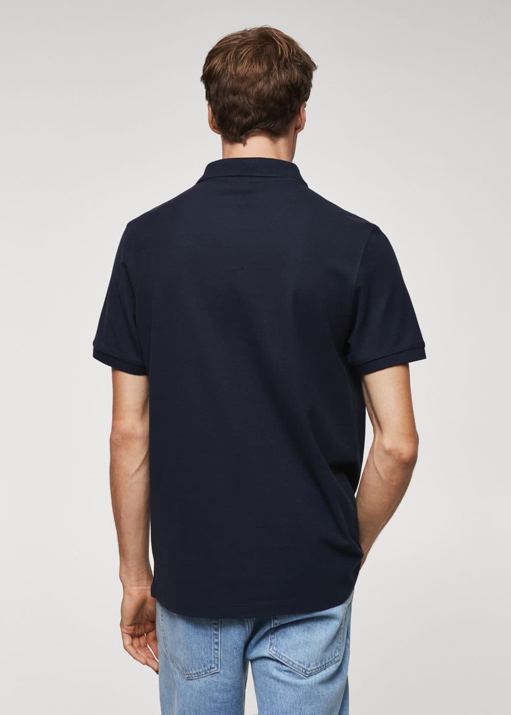 MANGO MAN - Logo cotton polo shirt dark navyMen Product Image