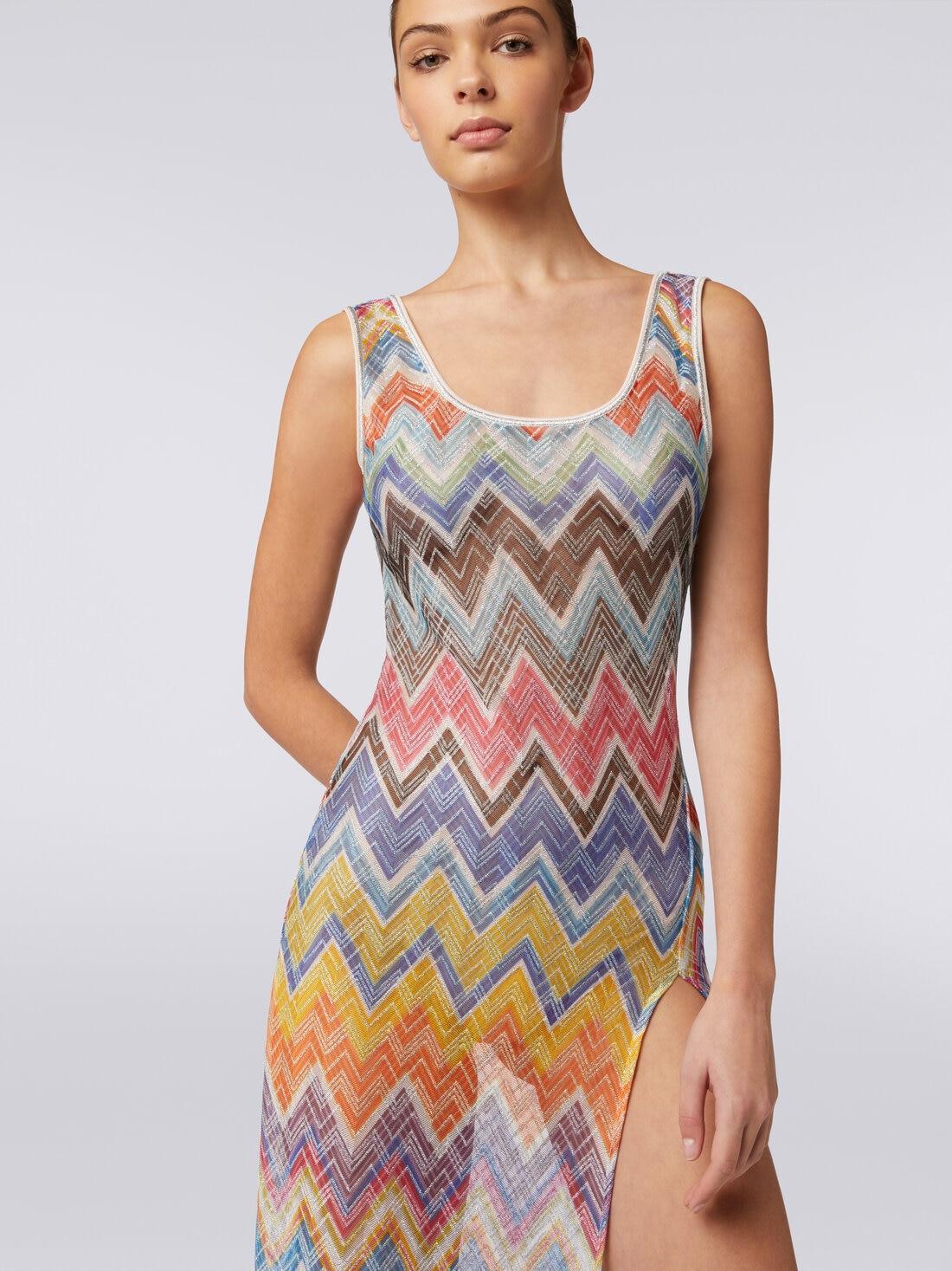 Long cover-up with zigzag print and lurex Multicoloured | Missoni Product Image