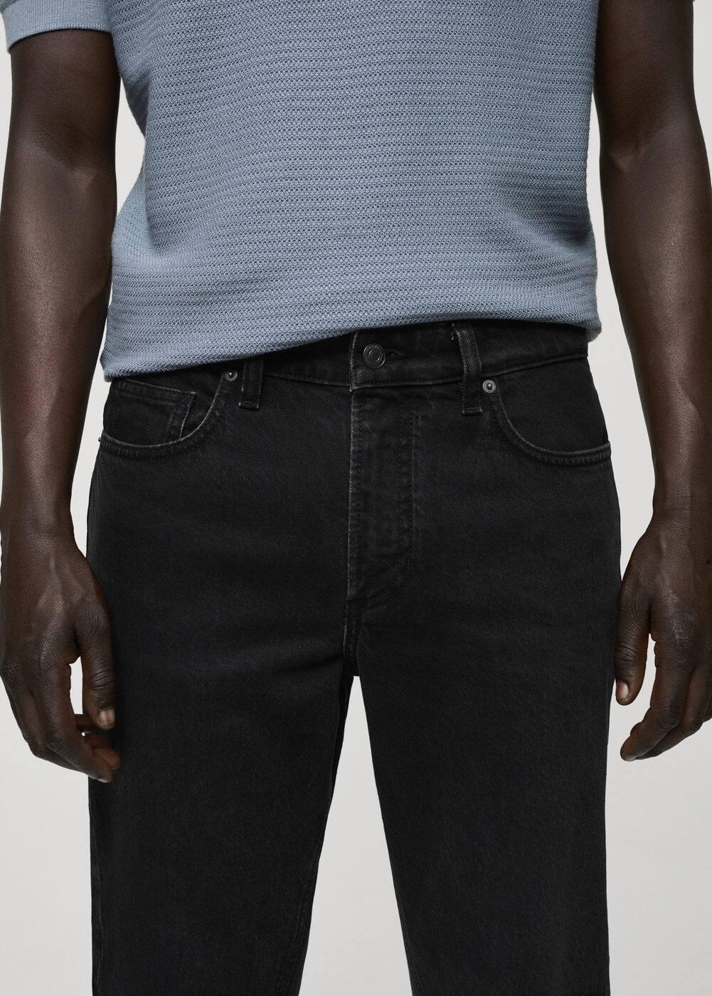 MANGO MAN - Ben tapered fit jeans black denimMen Product Image