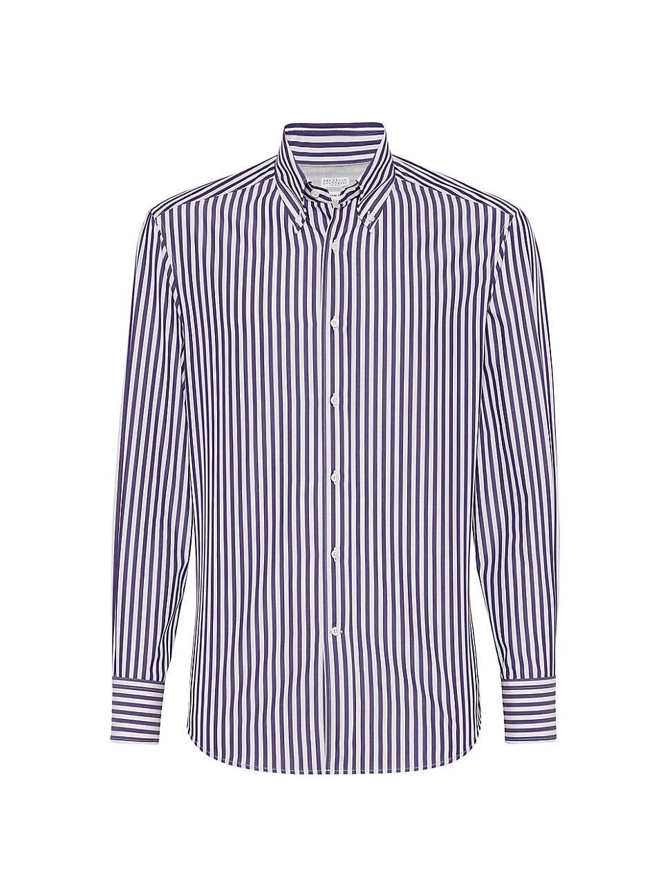 Mens Striped Poplin Slim Fit Shirt Product Image