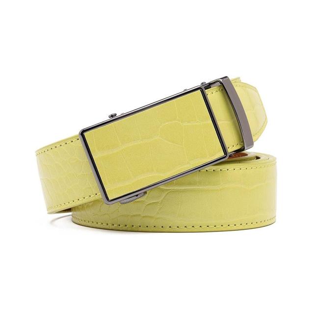 Mens Genuine Leather Crocodile Design Dress Belt with Automatic Buckle Product Image