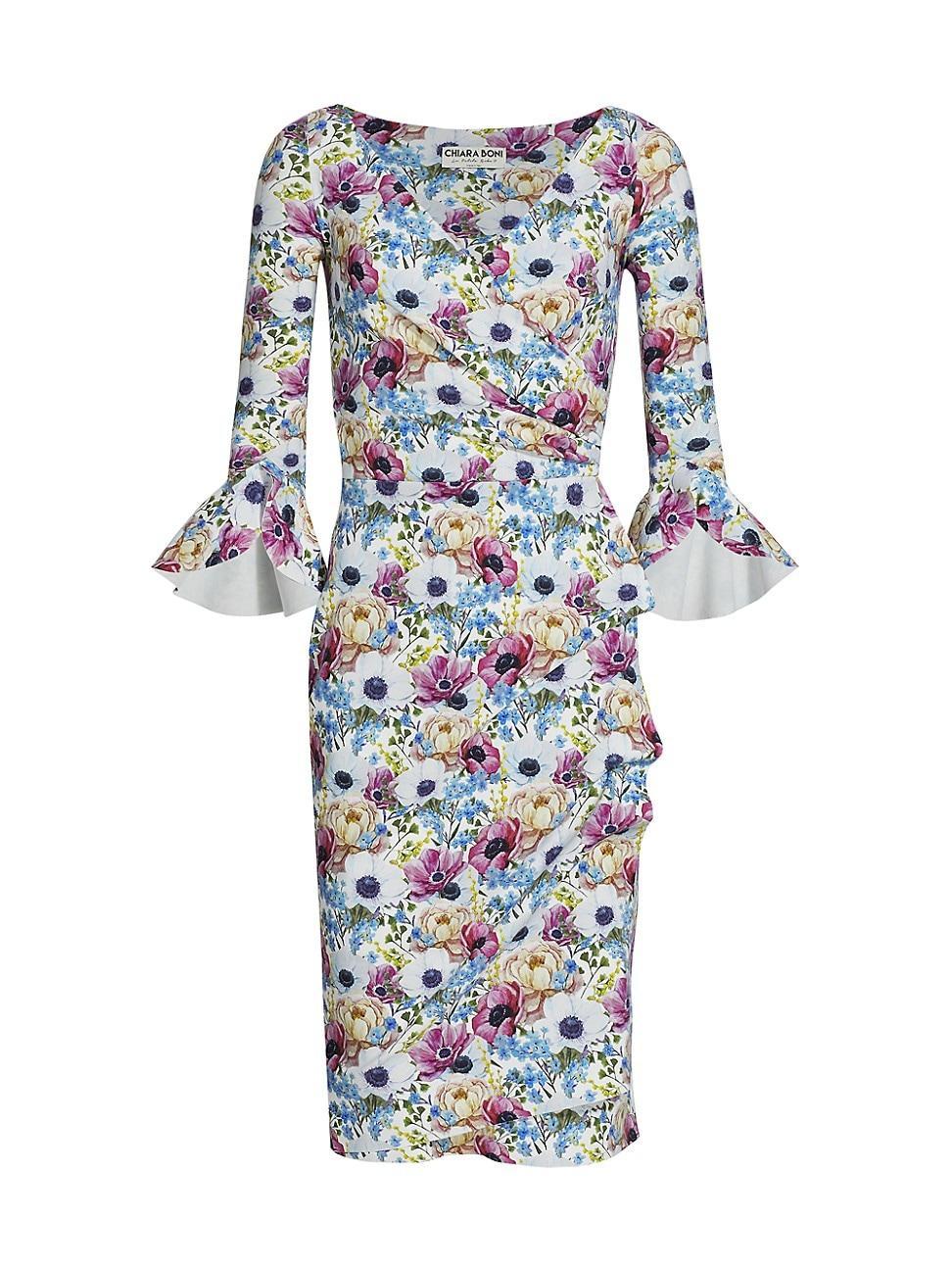 Womens Triana Floral Stretch Wrap-Effect Dress Product Image