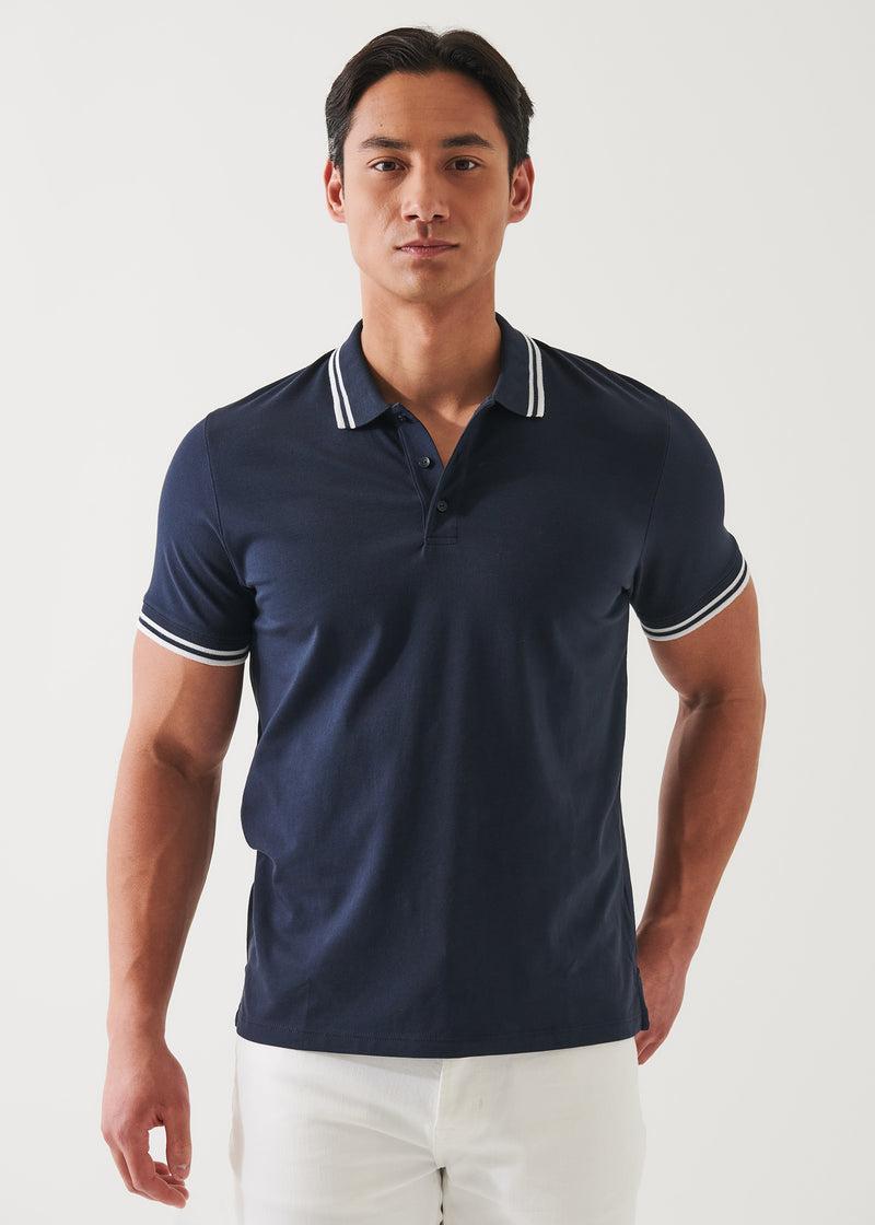 Patrick Assaraf Iconic Tipped Buttoned Polo Male Product Image