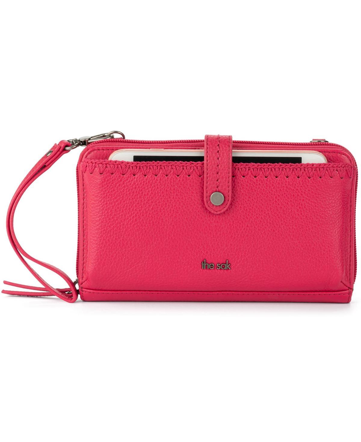 The Sak Womens Iris Leather Convertible Smartphone Crossbody Bag - Magenta Product Image