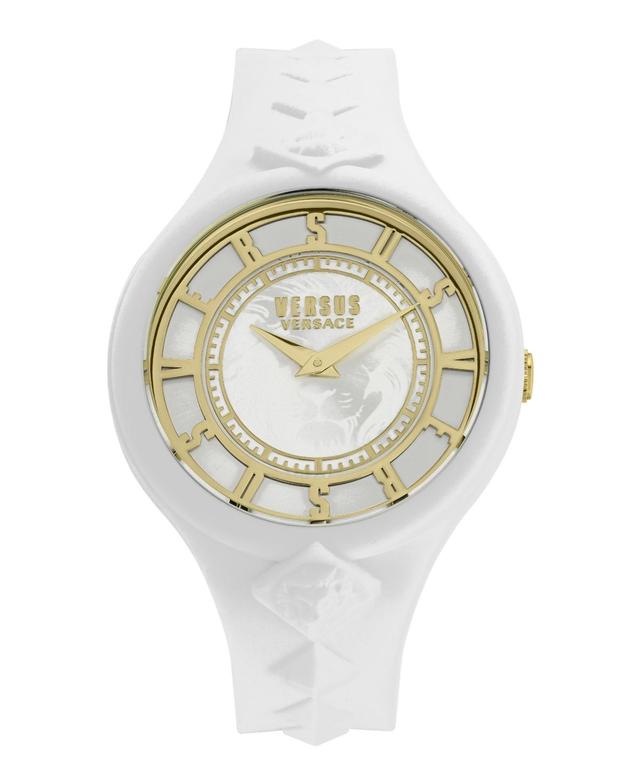 Versus Versace Womens Fire Island Studs Quartz White Silicone Strap 39mm Product Image