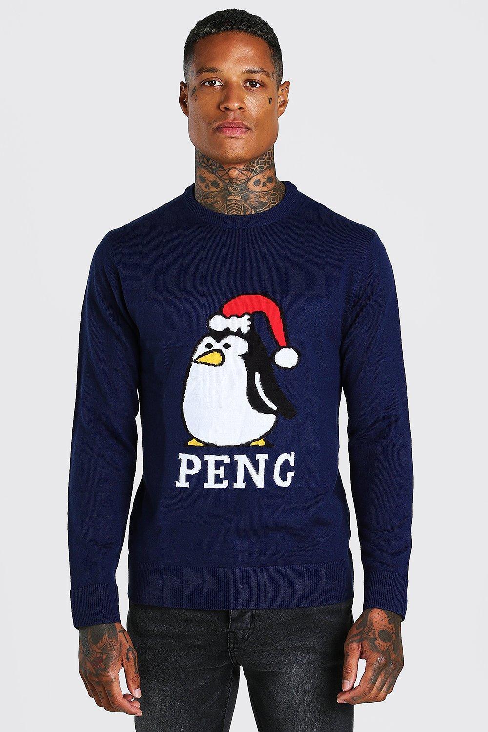 Peng Christmas Sweater | boohooMAN USA Product Image